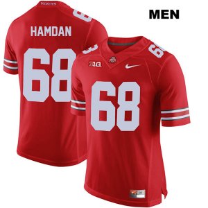 Men's NCAA Ohio State Buckeyes Zaid Hamdan #68 College Stitched Authentic Nike Red Football Jersey DQ20Q01QK